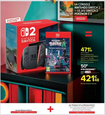Carrefour La console nintendo switch 2 + le jeu switch 2 pokemon z-a offre