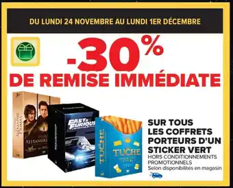 Carrefour Sur tous les coffrets porteurs d'un stickers vert offre
