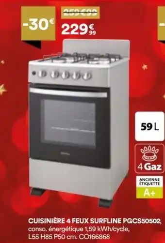 Cuisinière 4 feux surfline