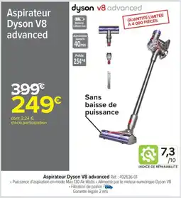 Carrefour Aspirateur Dyson V8 advanced offre
