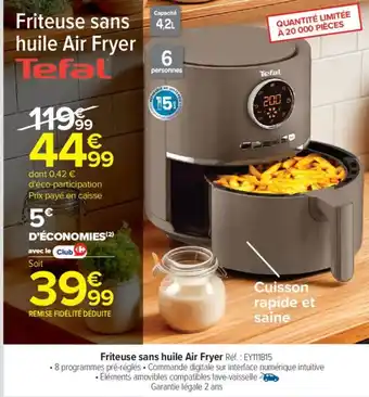 Carrefour TEFAL Friteuse sans huile Air Fryer offre