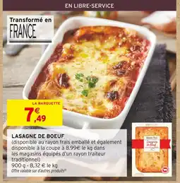 Intermarché Contact Lasagnes de boeuf offre