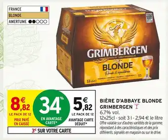 Intermarché Contact Grimbergen Bière d'Abbaye Blonde offre