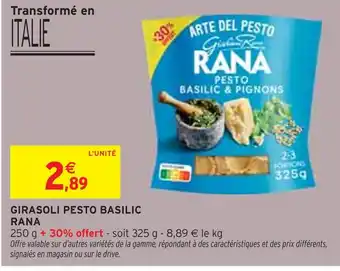 Intermarché Contact RANA Girasoli Pesto Basilic offre