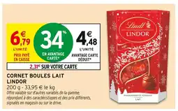 Intermarché Contact LINDOR Cornet boules lait offre