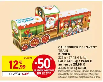 Intermarché Contact Kinder Calendrier de l'Avent Train offre