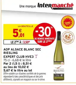 Intermarché Contact Aop alsace blanc sec riesling expert club hve3 offre