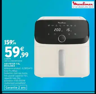 Intermarché Hyper MOULINEX Air fryer 7.5l offre