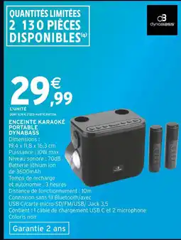 Intermarché Hyper DYNABASS Enceinte Karaoké Portable offre