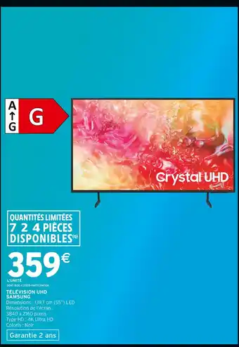 Intermarché Hyper Samsung TÉLÉVISION UHD offre