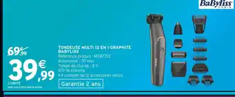 Intermarché Hyper Babyliss Tondeuse Multi 12 en 1 Graphite offre