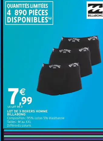 Intermarché Hyper BILLABONG Lot de 3 boxers homme offre
