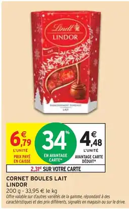 Intermarché Express LINDOR Cornet Boules Lait offre