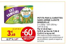 Intermarché Express Bonduelle Petits Pois & Carottes Sans Arôme Ajouté offre