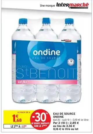 Intermarché Express ONDINE Eau de Source offre