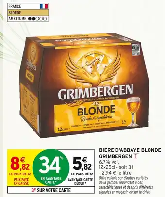 Intermarché Grimbergen Bière d’Abbaye blonde offre