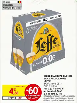 Intermarché Leffe Bière d'Abbaye Blonde Sans Alcool 0.0% offre