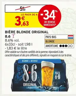 Intermarché 8.6 Bière Blonde Original offre