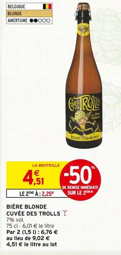 Intermarché CUVÉE DES TROLLS Bière Blonde offre