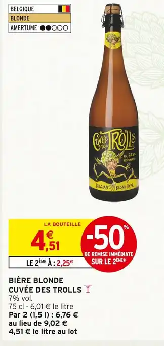 Intermarché CUVÉE DES TROLLS Bière Blonde offre