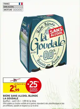 Intermarché LA GOUDALE Bière sans alcool blonde offre