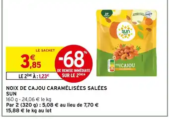 Intermarché SUN Noix de Cajou Caramélisées Salées offre