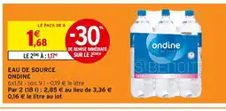Intermarché ONDINE Eau de Source offre