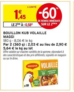 Intermarché Maggi Bouillon Kub Volaille offre