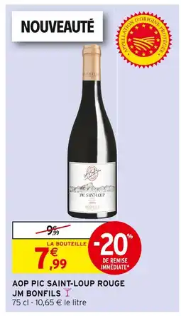 Intermarché Jm Bonfils AOP Pic Saint-Loup rouge offre