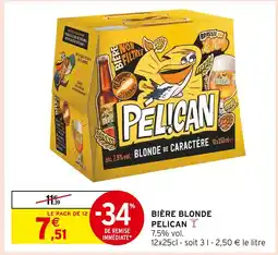 Intermarché PELICAN Bière Blonde offre