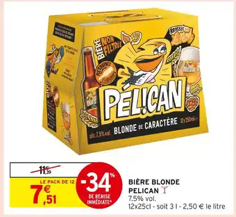 Intermarché PELICAN Bière Blonde offre