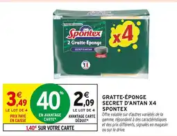 Intermarché SPONTEX Gratte-Éponge Secret d'Antan x4 offre