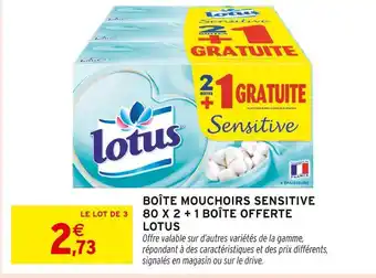 Intermarché LOTUS Boîte Mouchoirs Sensitive offre