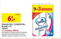 Intermarché Lotus Essuie-tout L'essentiel Blanc offre