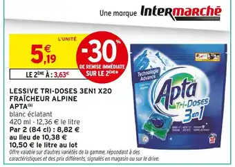 Intermarché APTA Lessive Tri-Doses 3en1 X20 Fraîcheur Alpine offre