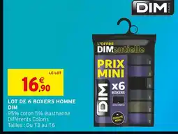 Intermarché DIM Lot de 6 boxers homme offre