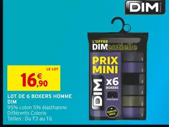 Intermarché DIM Lot de 6 boxers homme offre