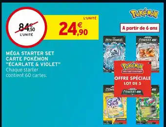 Intermarché POKÉMON Méga Starter Set Carte Pokémon ÉCARLATE & VIOLET offre