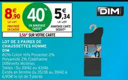 Intermarché DIM Lot de 3 paires de chaussettes homme offre