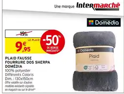 Intermarché DOMÉDIA Plaid fausse fourrure dos sherpa offre