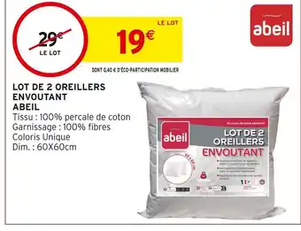 Intermarché ABEIL Lot de 2 oreillers envoutant offre