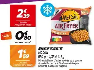 Netto MC CAIN Airfryer Noisettes offre