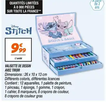 Netto Stitch Valisette de dessin avec tiroir offre