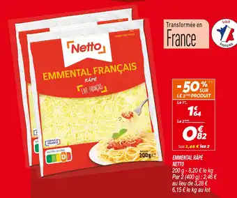 Netto Netto Emmental Râpé offre