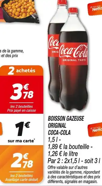 Netto COCA-COLA Boisson gazeuse Original offre