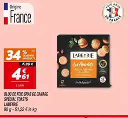 Netto LABEYRIE Bloc de foie gras de canard spécial toasts offre