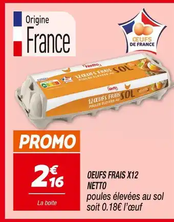 Netto Netto Oeufs frais x12 offre