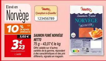 Netto NETTO Saumon Fumé Norvège offre