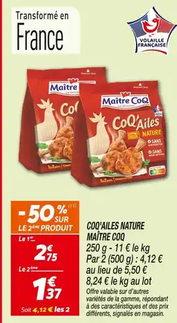 Netto MAÎTRE COQ Coq'Ailes Nature offre