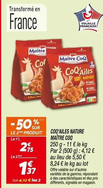 Netto MAÎTRE COQ Coq'Ailes Nature offre